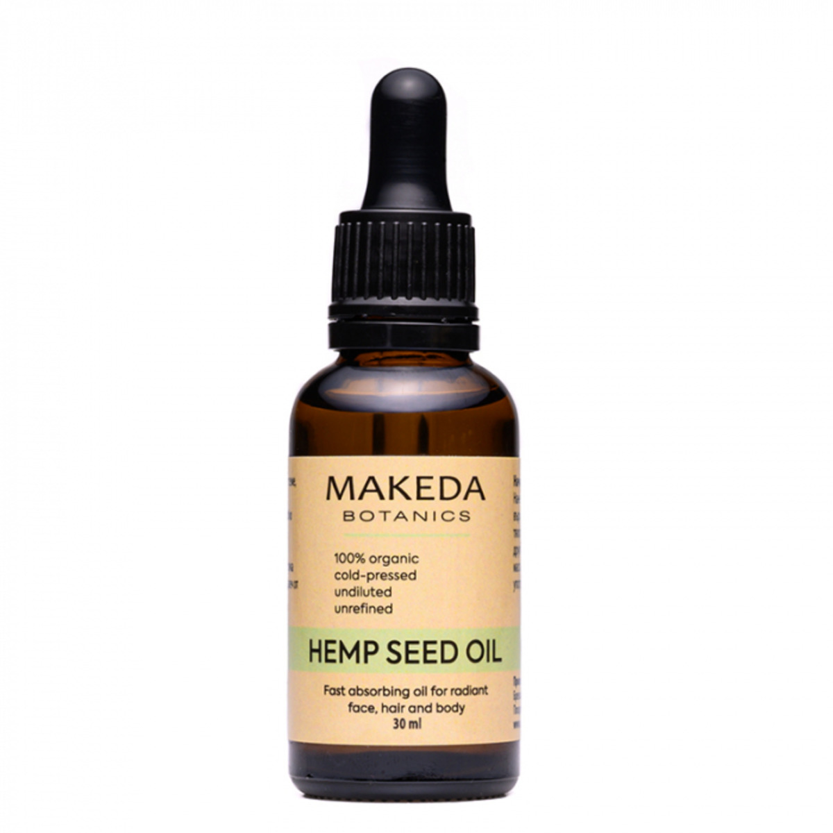 Базово масло MAKEDA Botanics Конопено семе (Hemp seeds oil), 30 мл