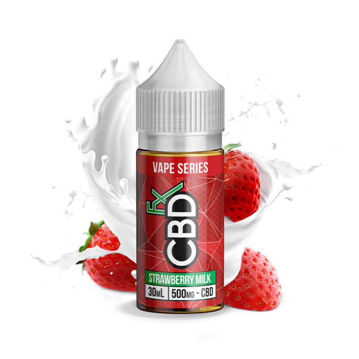 CBDFX Vape E-течност Strawberry Milk, 500мг, 30мл