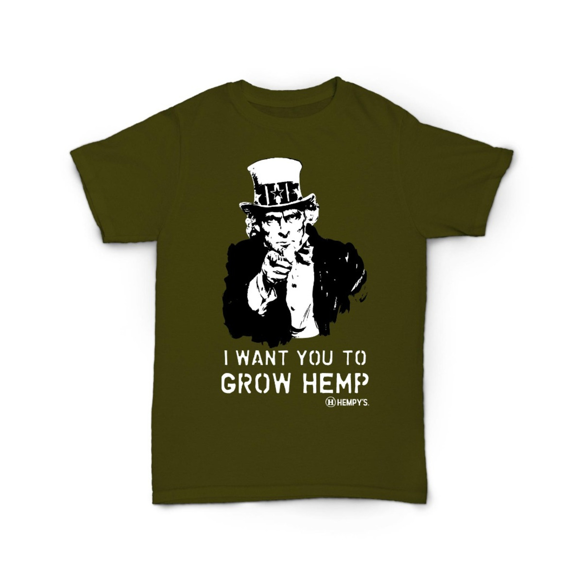 Тениска Hempy's Uncle Sam Green с коноп XS-XXXL